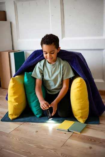 بازی ساخت قلعه جادویی با بالش و پتو