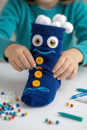 بازی ساخت عروسک نمایشی با جوراب