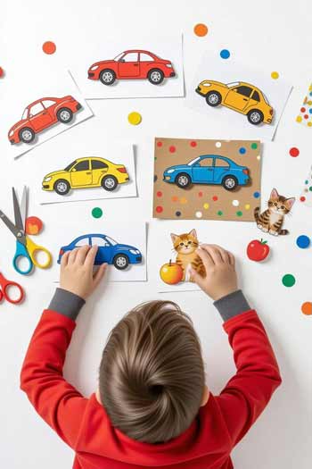 بازی داستان‌گویی تصویری با مجله و قیچی